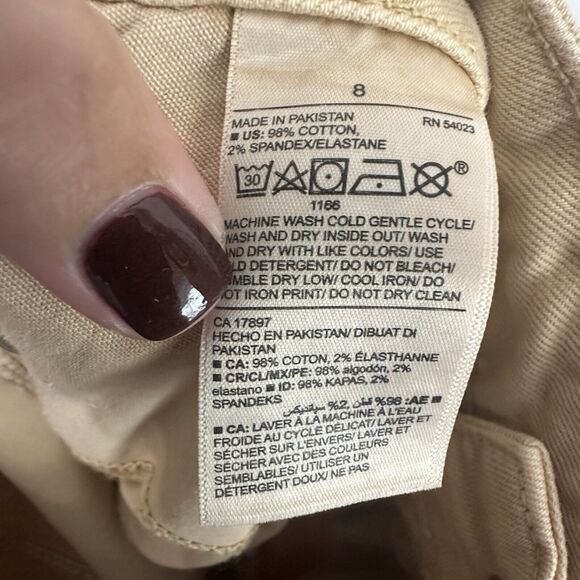 Old Navy Jeans 8 OG Straight High Rise Secret Slim Pockets Wheat Tan Casual New - Picture 9 of 9